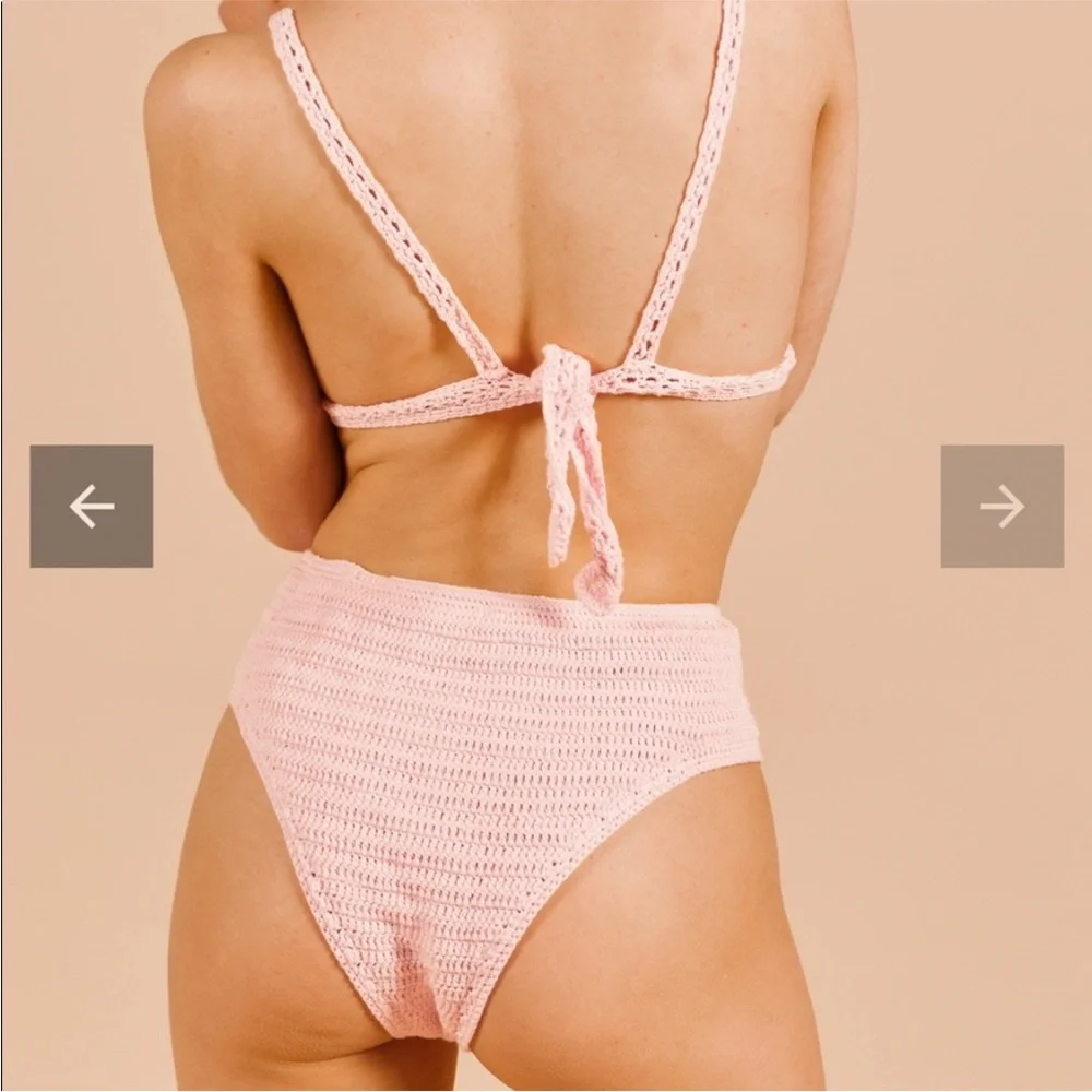 NWOT Maiyo Rose Crochet High Rise Bikini Bottom - Picture 6 of 11